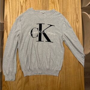 Calvin Klein Jeans Light Gray V-Neck Sweater